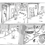 外国の集落を歩いていると正面から歩いてきたいかにも怖そうな男性。目が合ってしまい焦っていると・・・。