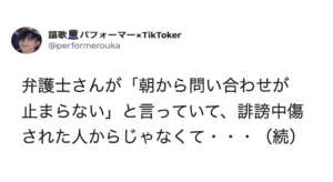 弁護士さんが「朝から問い合わせが止まらない」という『誹謗中傷』に関する相談。→相談に来ているのは誹謗中傷を受けている側ではなく・・・その内容に絶句！