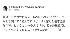 テレビ通話の断り文句として「ぼく家だと基本全裸なので」と言ったら・・・まさかの斜め上の回答が！（笑）「何もかも大丈夫じゃない」