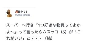スーパーで「好きな物一つ買っていいよ！」と息子（５才）に伝えたら・・・選んだものに泣いた。
