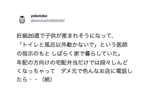 早産しそうになり自宅安静になった妊婦さん。→年配向けお弁当が辛くなりダメ元で色々なお店に宅配の電話をしていたらとあるランチ屋さんが・・・