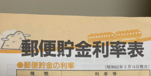 昭和６２年の『郵便貯金の利率表』を見たら・・・マジか。。