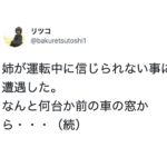 道路を走行中、窓から何かを投げ捨てた前方車。ゴミかと思ったら・・・「恐ろしくて鳥肌がたった」